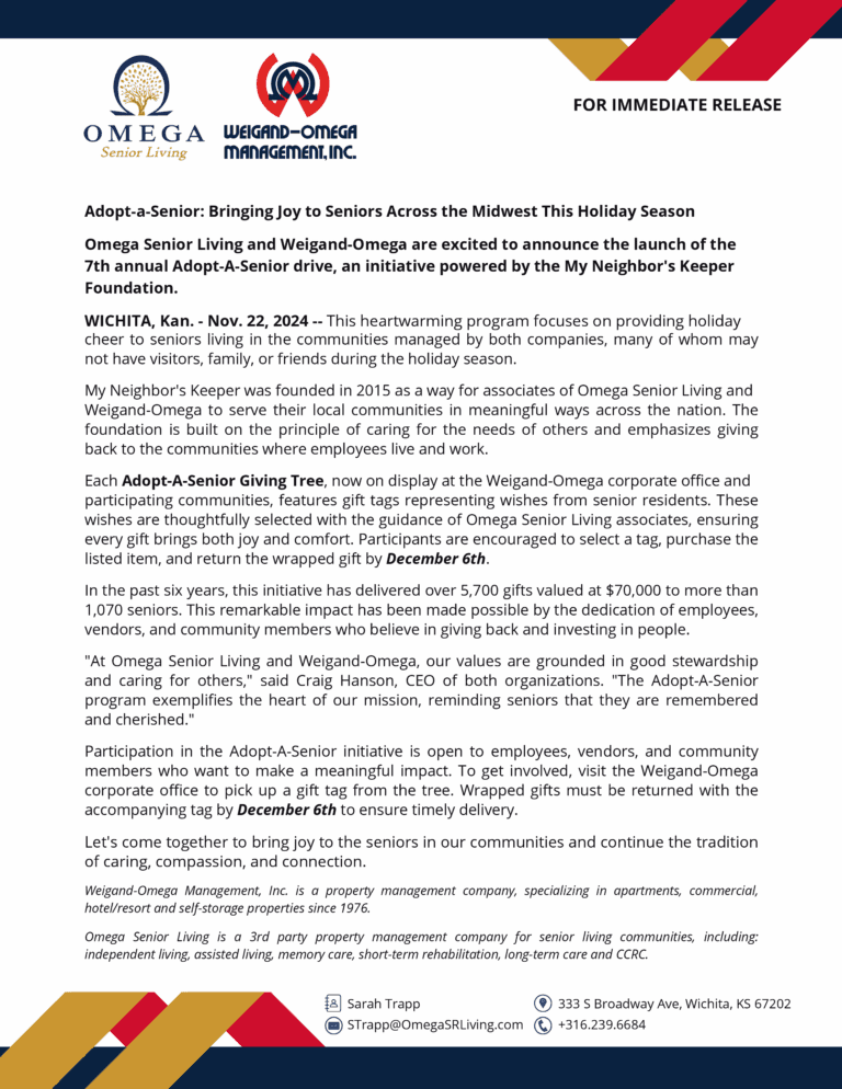 Adopt a Senior 2024 Press Release