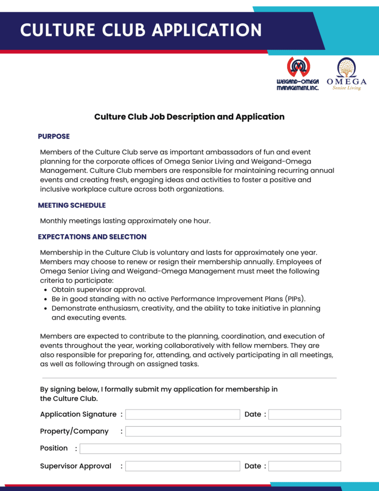 CULTURE CLUB APPLICATION