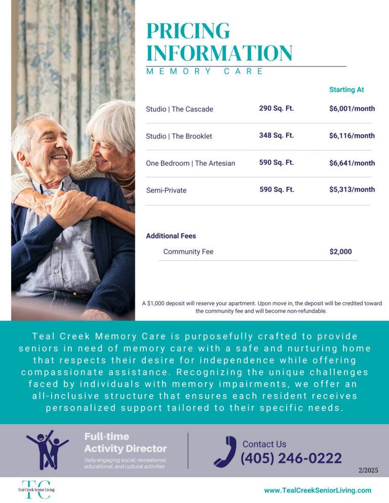 Memory Care Pricing