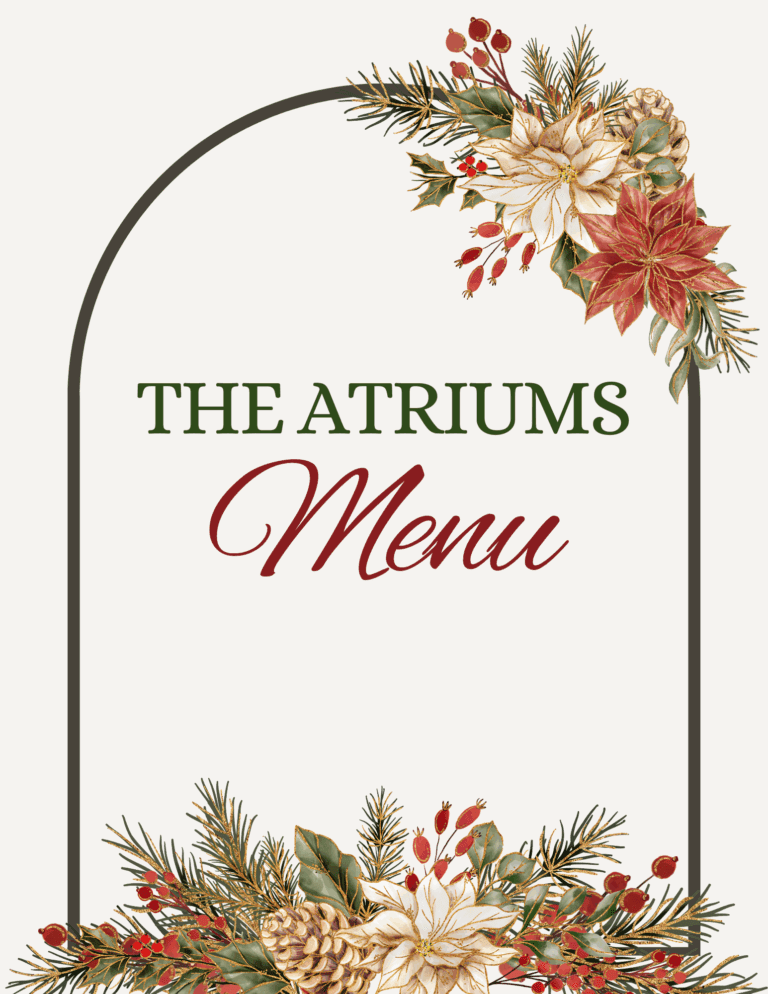 The Atriums December Menu Cover