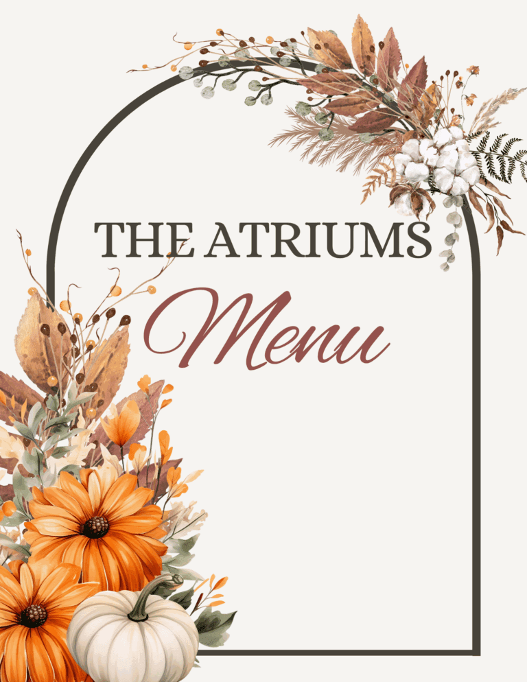 The Atriums Fall Menu Cover
